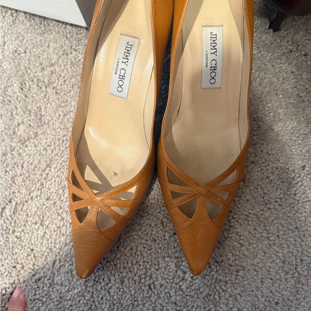 Jimmy Choo Tan Leather Women's Shoes